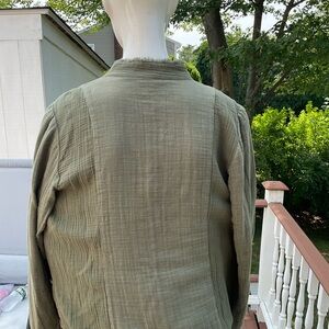 Olive Green Jacket / Gauze fabric./100% Cotton